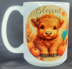 Highland Calf Fall 15 Oz Mug