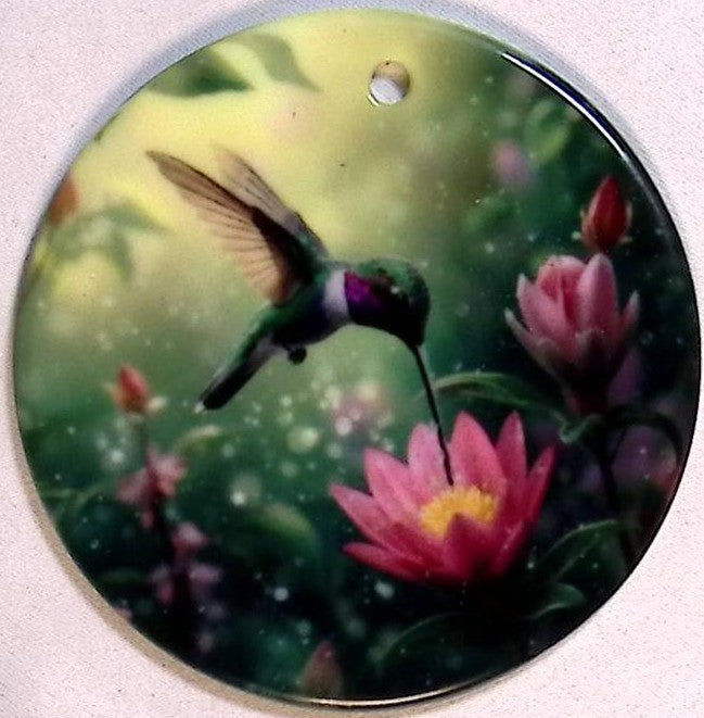Hummingbird Ceramic Ornament - 2 Sided