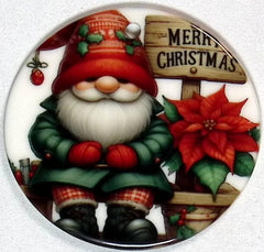 Gnome Ceramic Christmas Ornament - 2 Sided