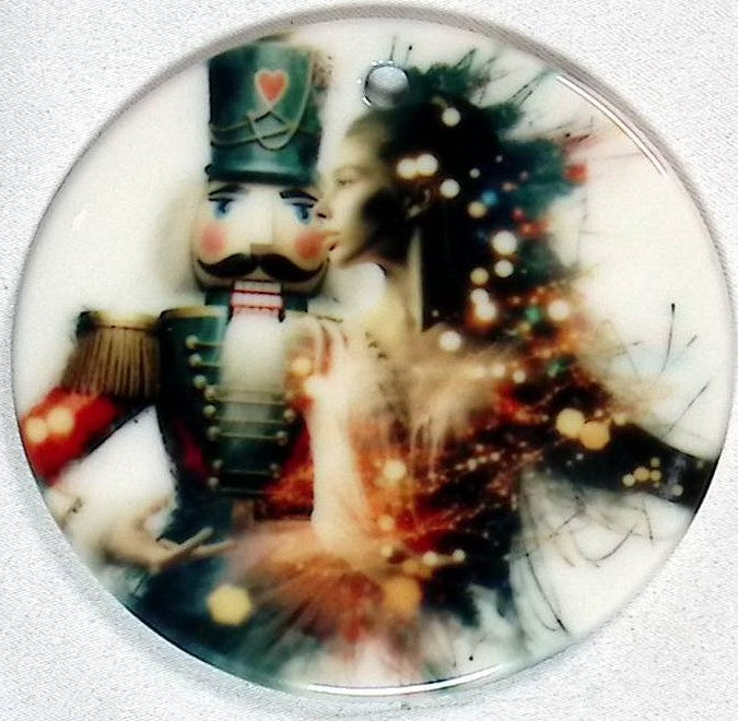 Dancing Nutcrackers Ceramic Christmas Ornament - 2 Sided