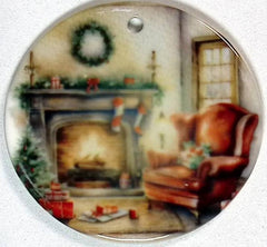 Front Room Scene Christmas Ornament - 2 Sided