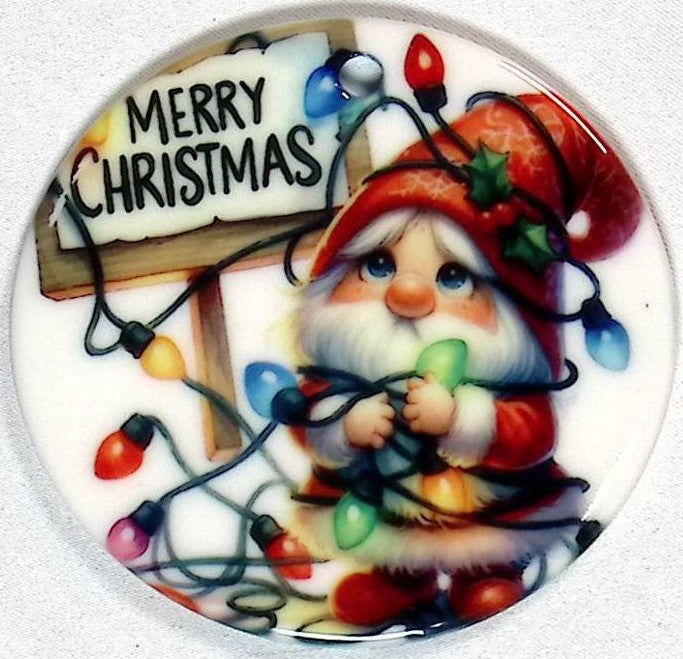 Gnome with LIghts Christmas Ornaments - 2 Sided