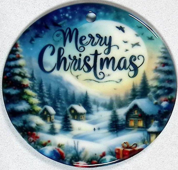 Cabins in the Woods Ceramic Ornament - 2 Sided
