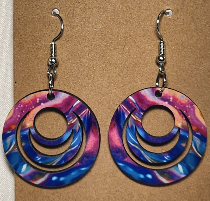 Abstract 3-Ring Earrings - 0003 product photo