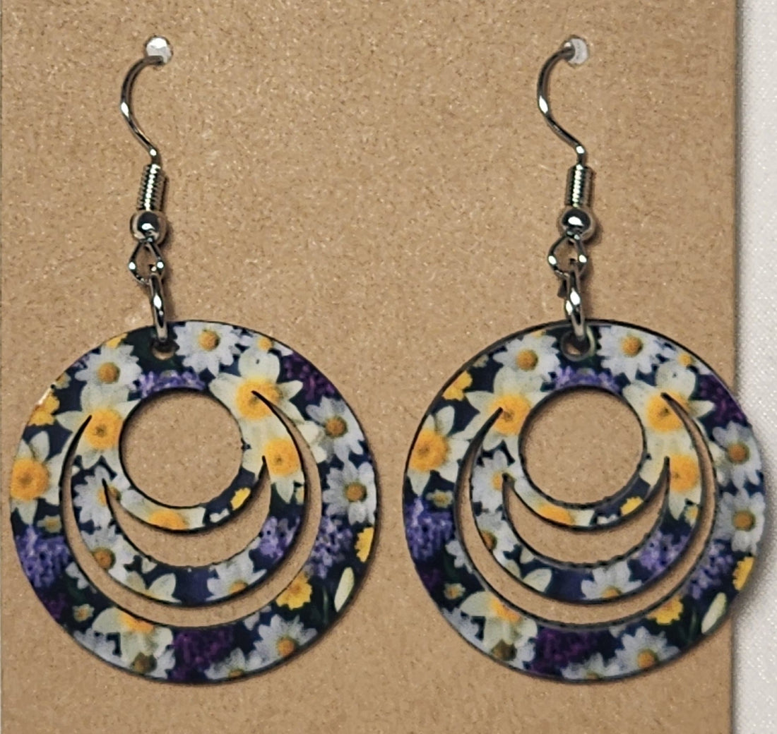 Floral 3-Ring Earrings - 0001 product photo