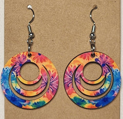 Floral 3-Ring Earrings - 0002 product photo