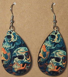 Skulls Teardrop Earrings - 0001 product photo