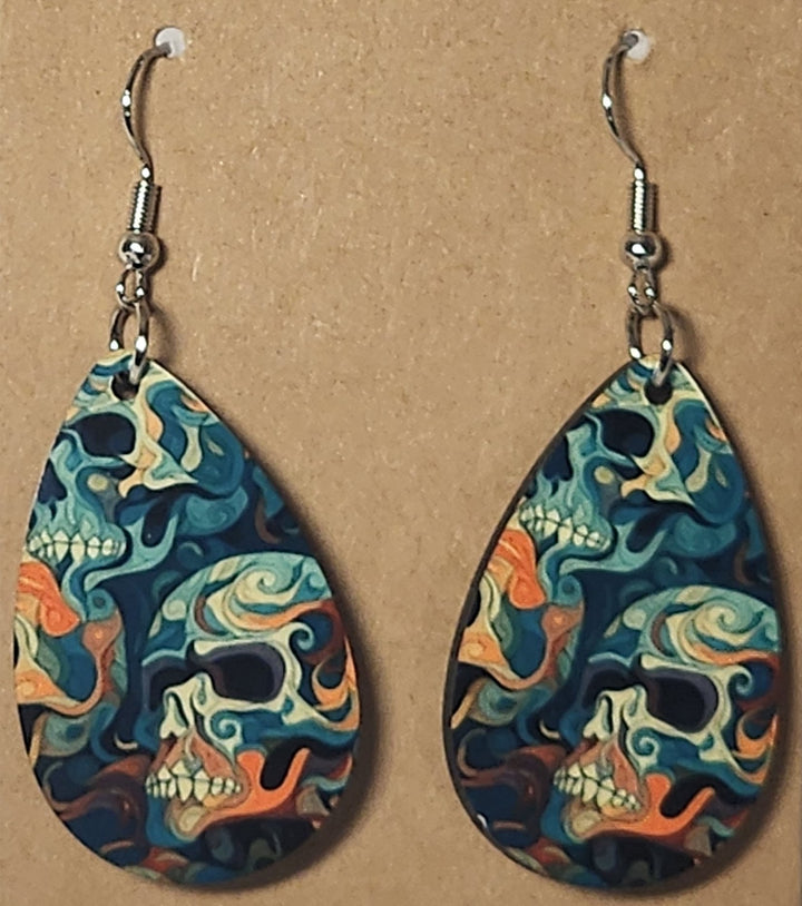 Skulls Teardrop Earrings - 0001 product photo