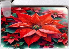 Poinsettias Rectangular Key Chain