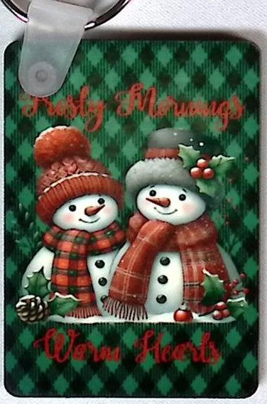 Christams Snowmen Rectangular Key Chain