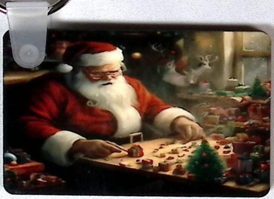 Santa Rectangular Key Chain