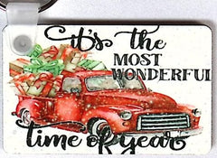 Red Truck Wontderful Tme Rectangular Key Chain