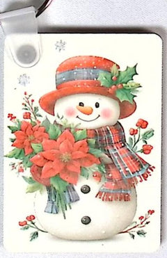 Merry Snowman Rectangular Key Chain
