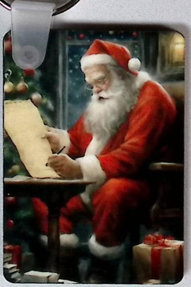 Santa's List Rectangular Key Chain
