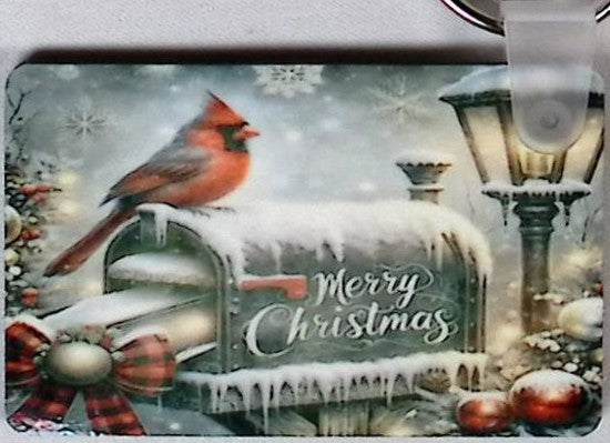 Cardinal Mail Box Lantern Rectangle Key Chain