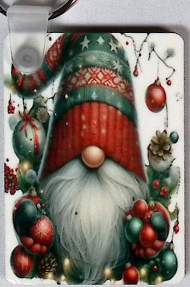 Christmas Gnome Rectangular Key Chain