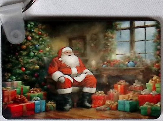 Santa Presents Rectangular Key Chain