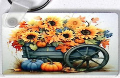 Harvest Wagon Rectangular Key Chain