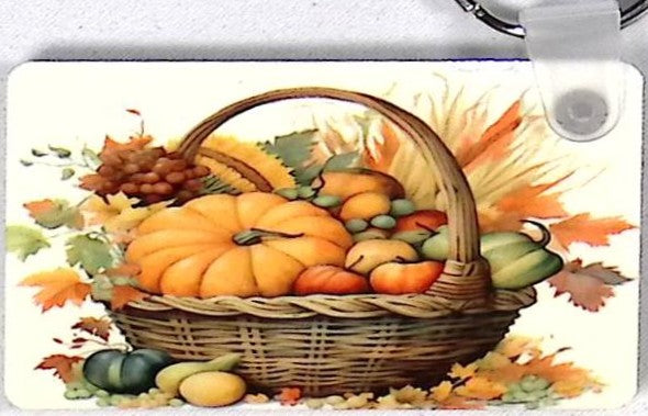 Harvest Basket Rectangular Key Chain