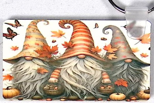 Fall Gnomes Rectangular Key Chain