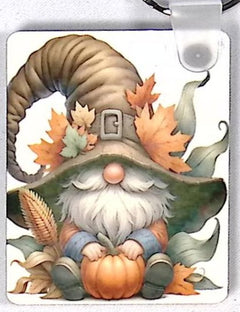 Gnome Pumpkin Rectangular Key Chain