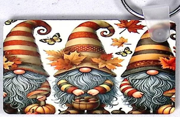 Trio of Gnomes Rectangular Key Chain