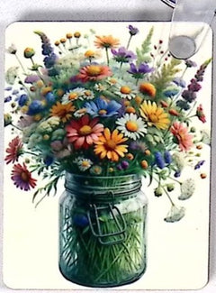 Jar of Wildflowers Rectangular Key Chain