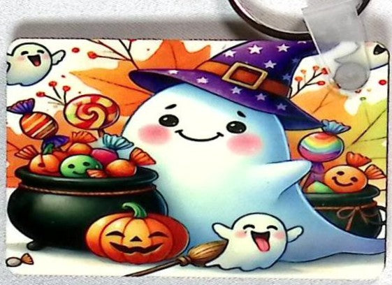 Friendly Ghost Party Rectangular Key Chain
