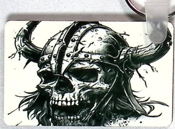 Viking Skull Rectangular Key Chain
