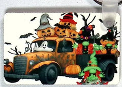 Halloween Party Truck Rectangular Key Chain
