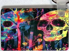 Neon Skulls Rectangular Key Chain