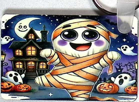Dancing Ghost Rectangular Key Chain