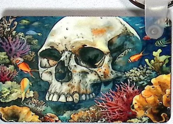 Ocean Skull Rectangular Key Chain