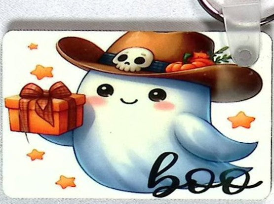 Friendly Ghost Rectangular Key Chain