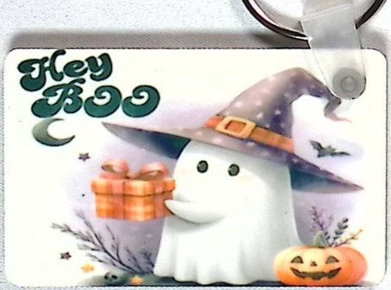 Friendly Ghost Rectangular Key Chain