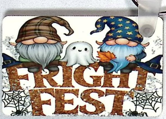 Gnome Fright Fest Rectangular Key Chain
