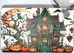 Haunted House Rectangular Key Chain