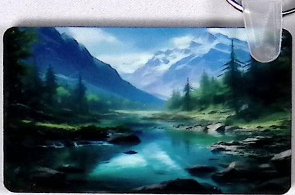 Valley Scene Rectangular Key Chain