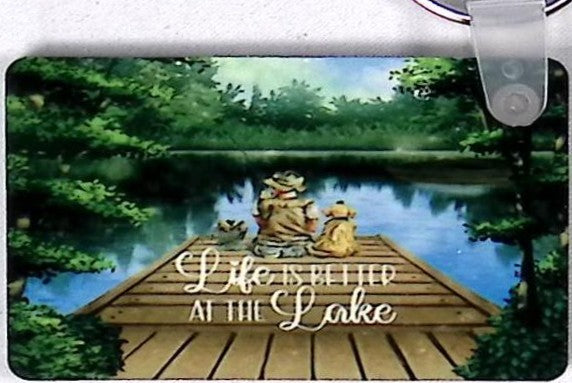 Custom By the Lake Rectangular Key Chain