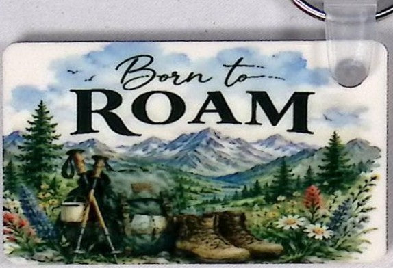 Born To Roam Rectangular Key Chain