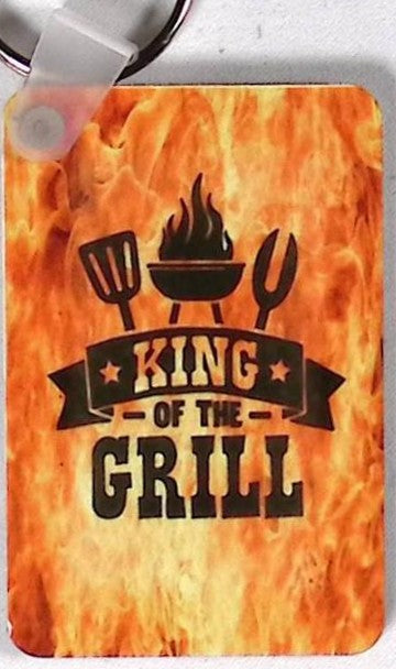 King of the Grill Rectangular Key Chain