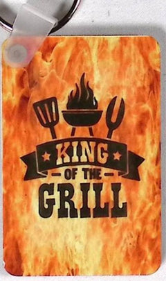King of the Grill Rectangular Key Chain