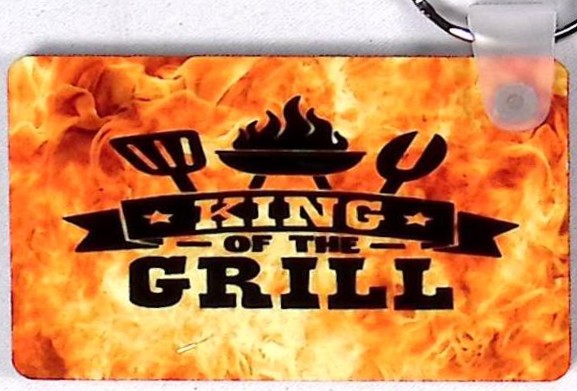 King of the Grill Rectangular Key Chain