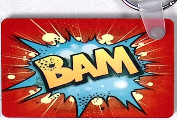 Action Bam Rectangular Key Chain