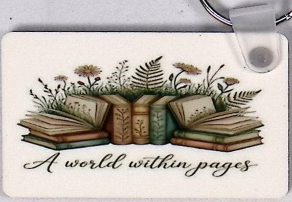 Librarian Writer Reader Rectangular Key Chain