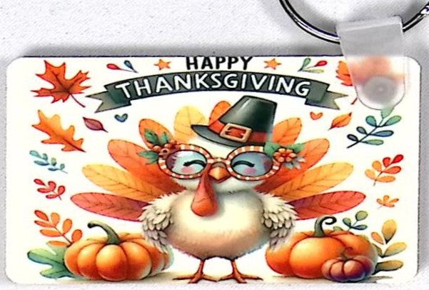 Party Turkey Rectangular Key Chain