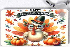 Party Turkey Rectangular Key Chain