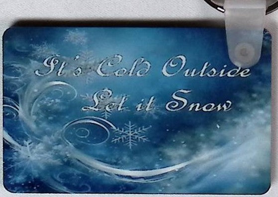 Cold Outside Snow Rectangular Key Chain