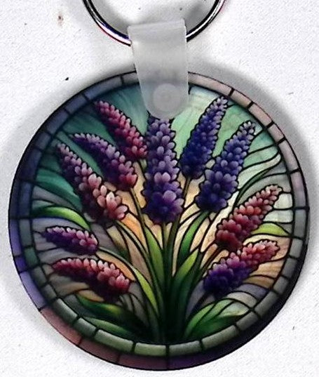 Stained Glass Round Key Chain