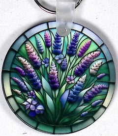 Stained Glass Round Key Chain